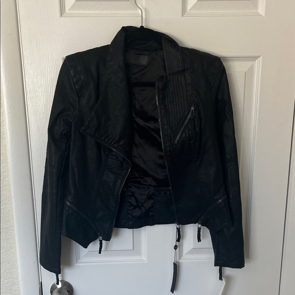 NWT BlankNYC Black Women's Faux-Leather Jacket